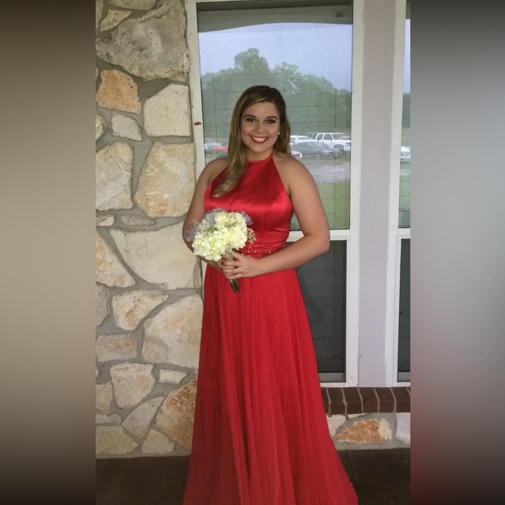 Red Size 14 Sherri Hill Dress